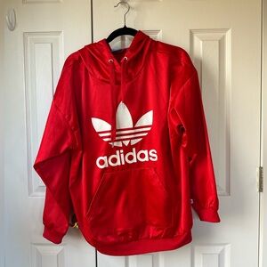 Adidas Bold Red Hoodie with White Logo